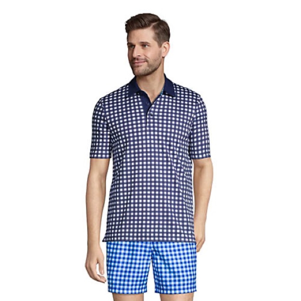 Draper James x Lands' End Men's Short Sleeve Super Soft Supima Polo Shirt